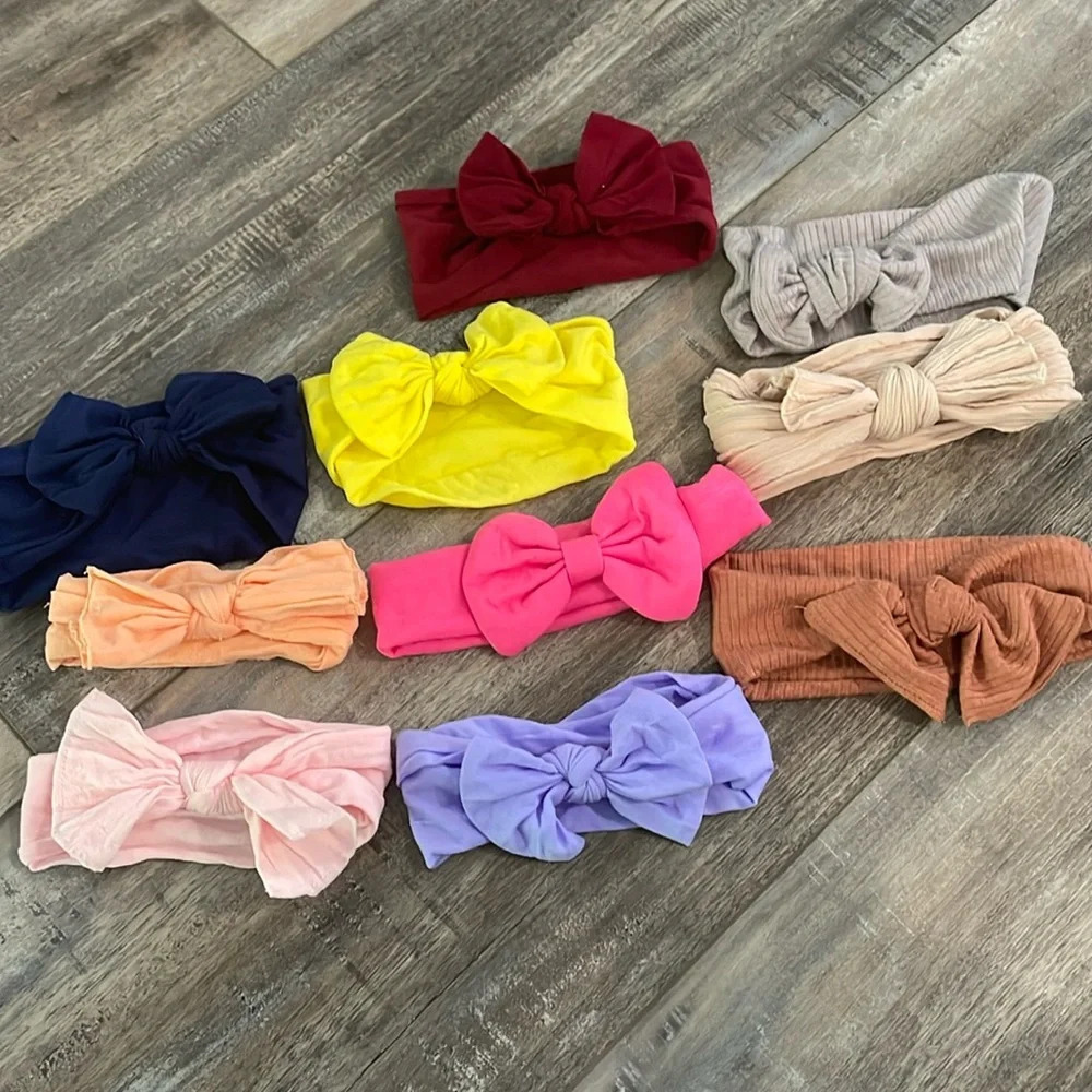 10 piece/Lot Baby Toddler Girls Stretch Knit Headbands